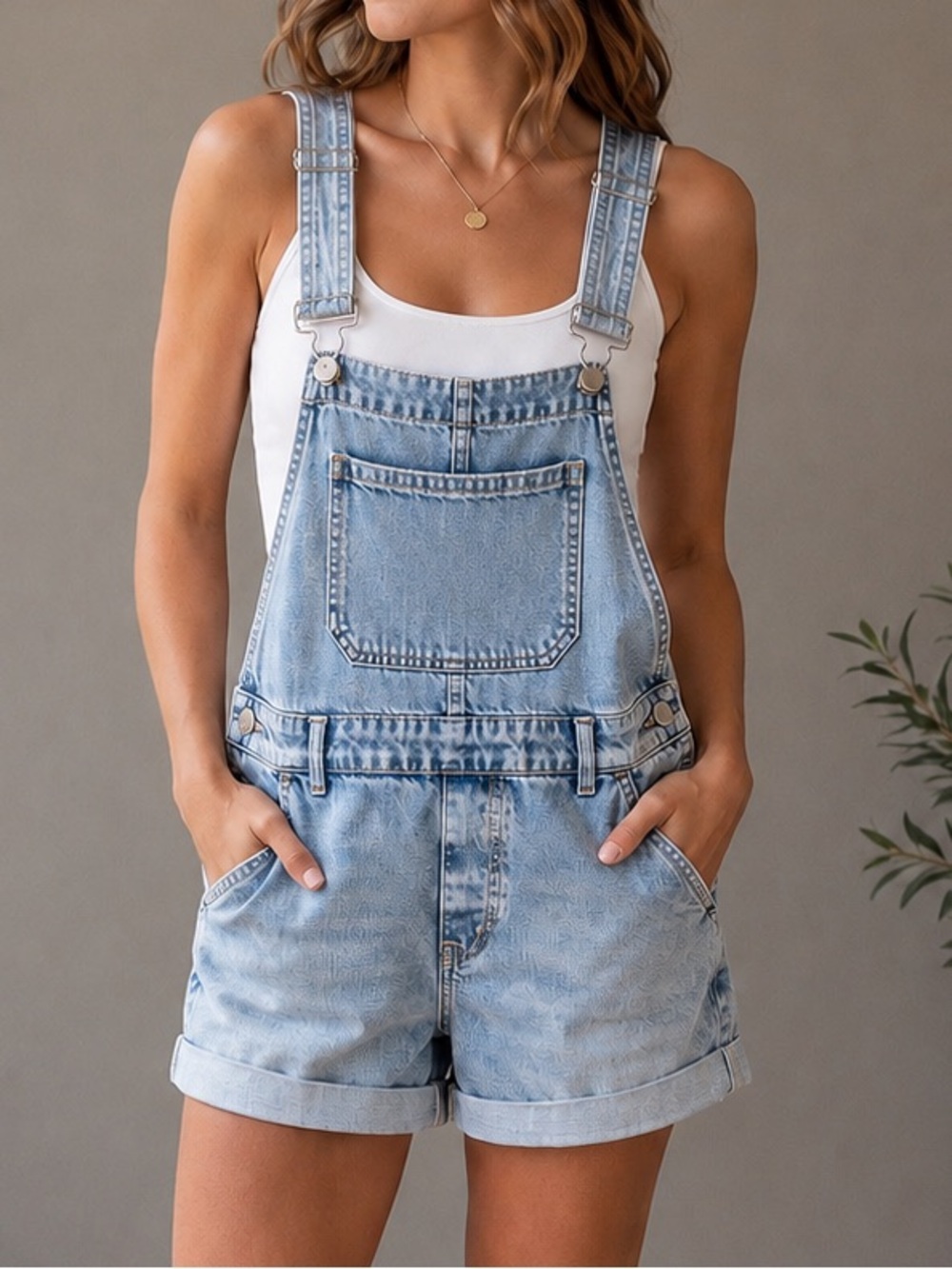 GAP Denim Light Wash Denim Short Overalls – XS